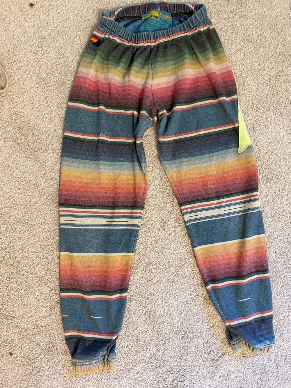 Aviator Nation Serape Bolt
Stitch Multi Color Striped Teal Womens
Sweatpants